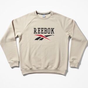 Men’s New Reebok Men's Crewneck Sweatshirt in Beige with Logo